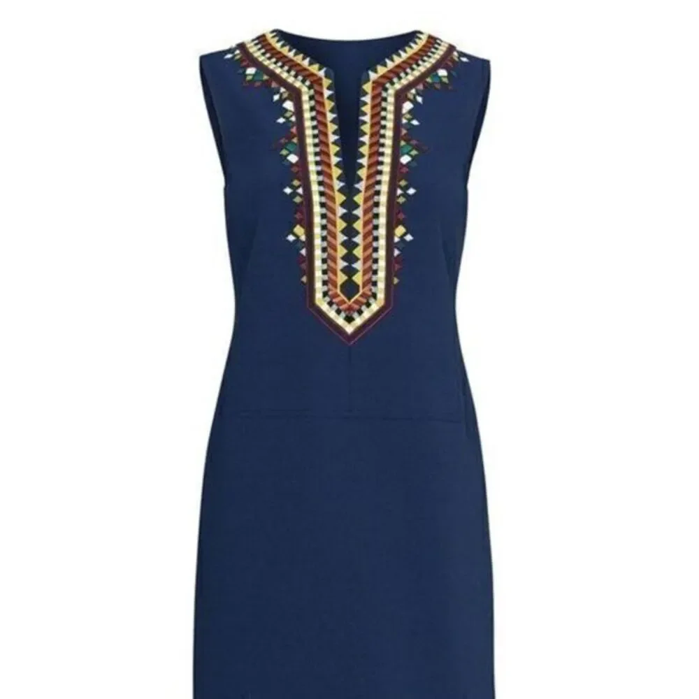 TORY BURCH Embroidered Sophia Shift Dress Size 2